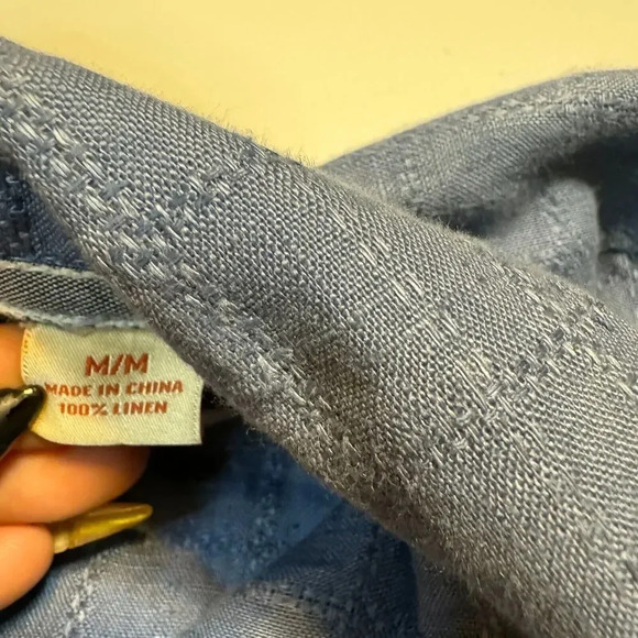 Tommy Bahama Men's Blue 100% Linen Button Down Shirt Casual Beach Vacation Sz M - Picture 3 of 7